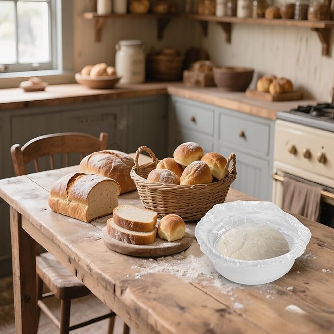 Homelove 50pcs Plastic Bowl Covers Food Cover Dish Covers, Reusable Elastic Stretch Fresh Keeping Bags, Kitchen Dining Plate Bread Proofing Food Storage Covers, Universal Kitchen Plastic Wrap