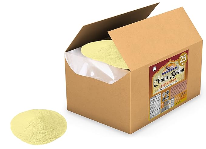 Rani Chana Besan (Chickpeas Flour, Gram) 400oz (25lbs) 11.36kg Bulk Box ~ All Natural | Vegan | Gluten Friendly | NON-GMO | Kosher | Indian Origin