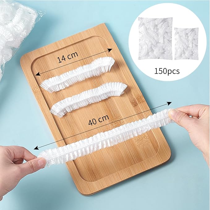 Homelove 150pcs Plastic Bowl Covers Food Cover Dish Covers, Reusable Elastic Stretch Fresh Keeping Bags, Kitchen Dining Plate Bread Proofing Food Storage Covers, Universal Kitchen Plastic Wrap