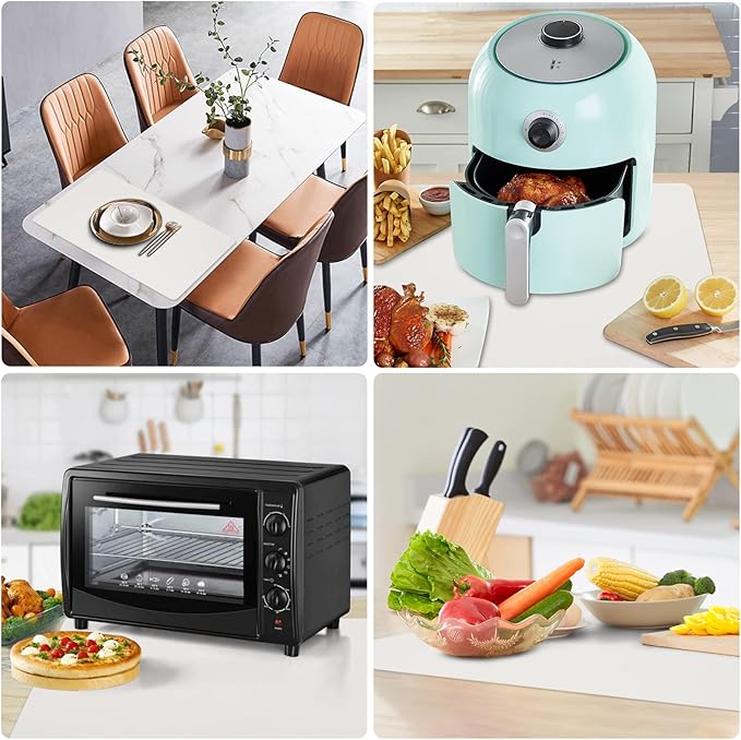 Slicone Mat Heat Resistant Mats for Countertop, Multipurpose Large Silicone Mats for Crafts Kitchen Workbench Size 36x24 inches Thick 2mm,Rolled Package,Beige