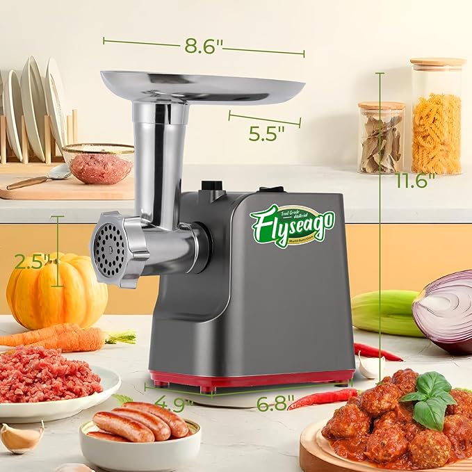 Meat Grinder Electric 9-In-1 Grinder 1700W For Meat with Attachments Sausage Maker, Kubbe Kit Stainless Steel Juicer, 3 Grinding Plates Meat Grinder for Home & Kitchen