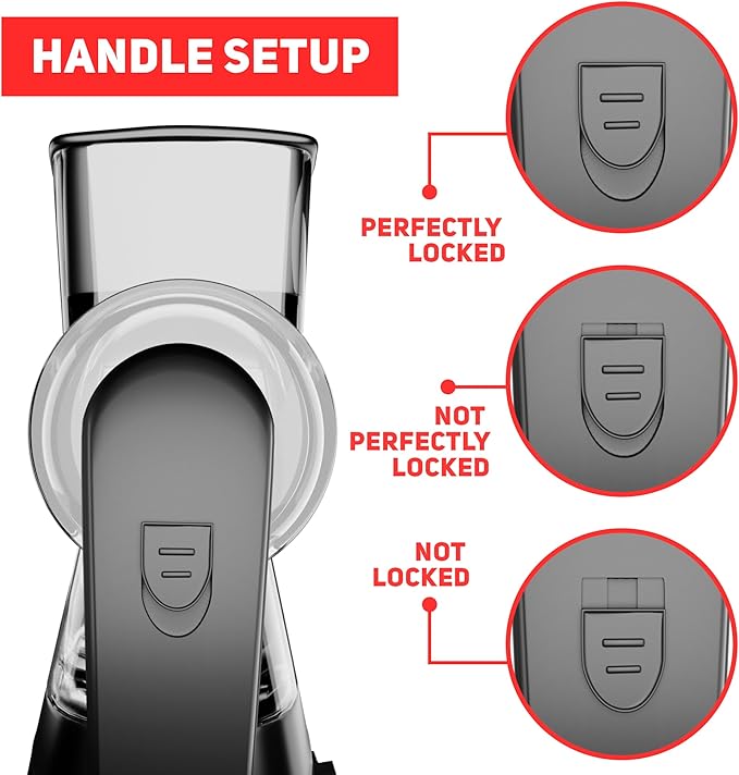 Rotary Cheese Grater Hand Crank - Counter Top 3 Blade Manual Cheese Shredder with Reinforced Suction, 3 Interchangeable Drums, Easy to Use Vegetable Chopper, Round Mandoline Slicer, Black