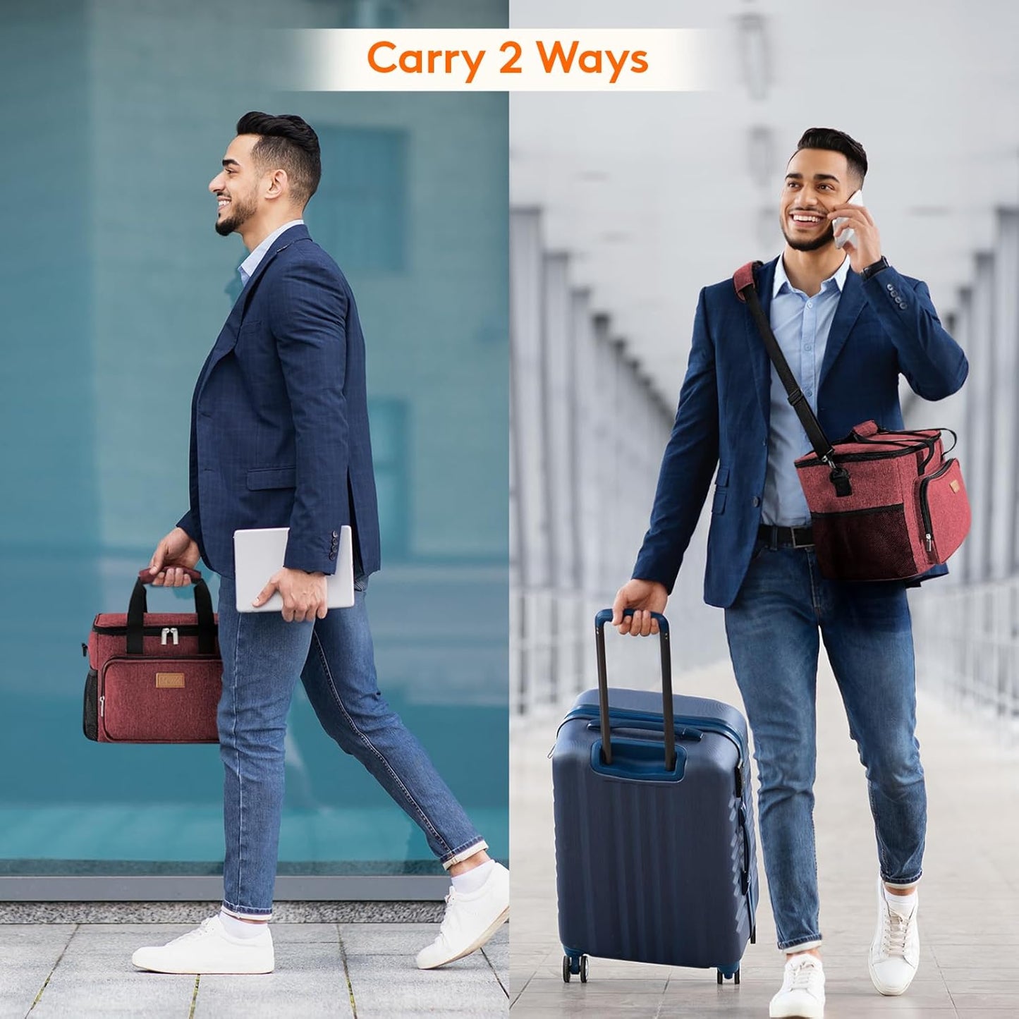 Lifewit Large Lunch Bag Insulated Lunch Box Soft Cooler Cooling Tote for Adult Men Women, Burgundy 24-Can (15L)