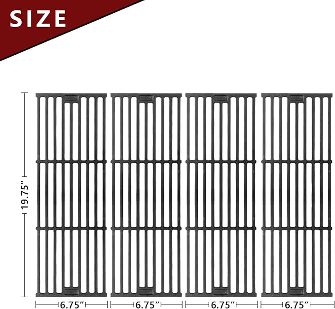 Grill Grates Replacement Parts, Grill Grates Replacement Cast Iron 19 3/4" x 27" for Chargriller Akorn 2121, 2123, 2222, 2828, 3001, 3030, 3725, 4000, 5050, 5252, 5650,9020