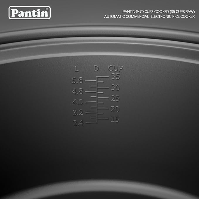 Pantin Commercial Electric Rice Cooker – 35 Cups Raw / 70 Cups Cooked Capacity w/Measuring Cup & Scoop – High-Efficiency Large Rice Cooker Commercial Rice Cooker for Restaurants, Hotels and Catering