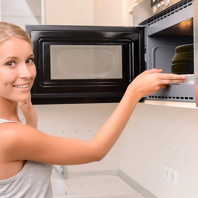 Collapsible Microwave Cover for Food - Silicone and Glass Splatter Guard Lid for 6-12 inch Plates & Bowls, Dishwasher Safe, Heat Resistant, BPA-Free, Gray