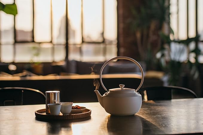 BALMUDA MoonKettle | Electric Kettle with Temp Control (122°F - 212°F) | HOLD & Keep Warm | 900ml (30 fl oz) | Soothing Ambient Light & Sound | Precision Pour Spout | White