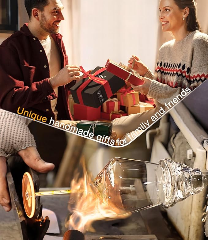 LUNA & MANTHA Red Wine Glasses Set of 4, Crystal White Wine Glass with Long Stem (18 oz), Dishwasher Safe, Hand Blown, Perfect for Daily Use, Party, Father's Day Gift