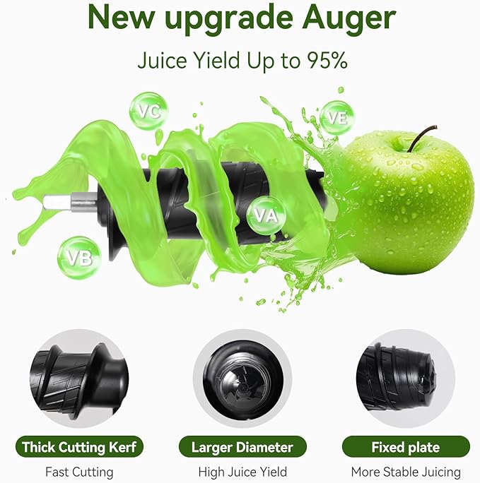 Juicer Machine,Slow Masticating Juicer with 2 Speed Modes & Quiet Motor,Cold Press Juicer Machines Vegetable and Fruit with Reverse Function,Celery Juicer,BPA-Free,Easy to Clean
