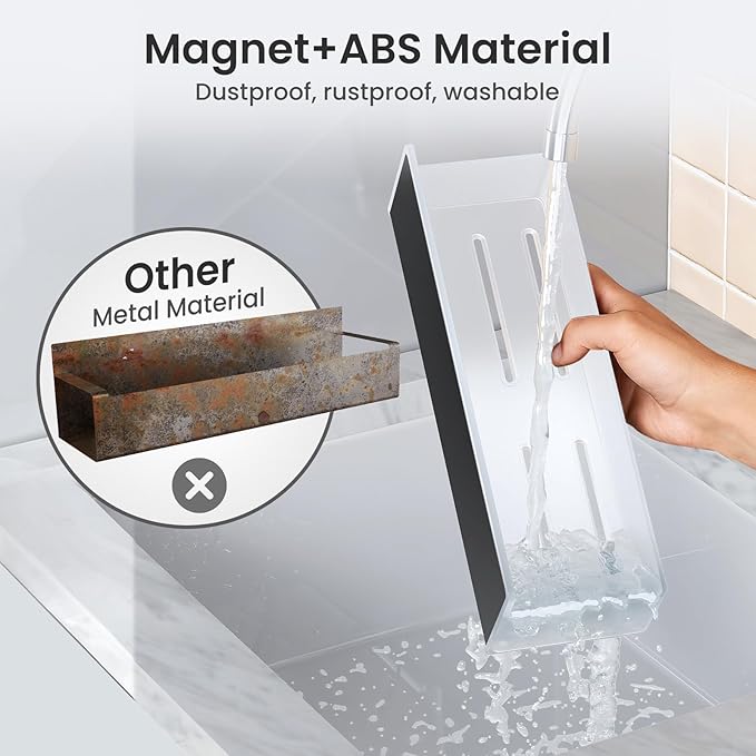 Magnetic Spice Rack for Refrigerator, Kitchen Organizer and Storage Shelf, Clear(2 Pack)