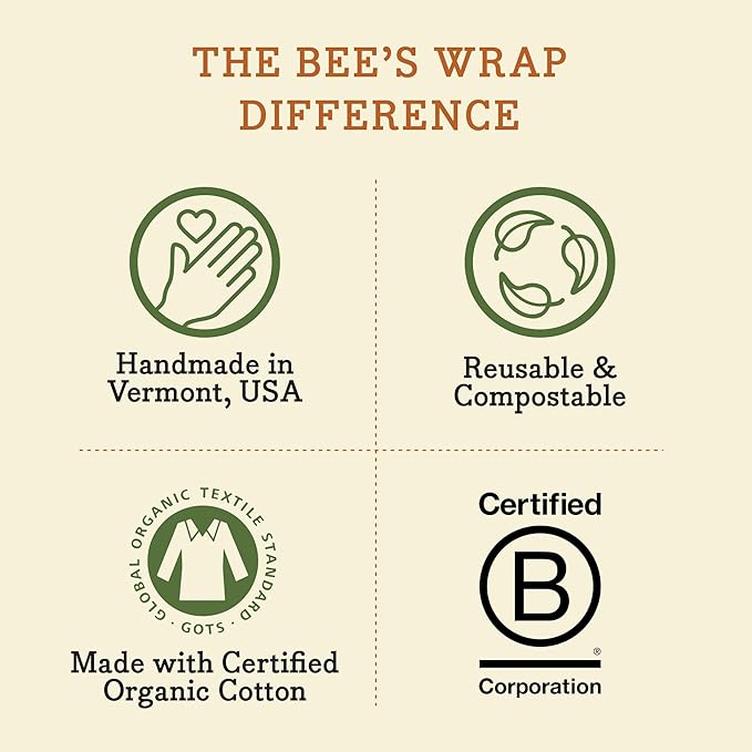 Bee's Wrap Beeswax Wraps for Food - Honeycomb & Bees + Bears Assorted 5 Pack (2L, 3M) Made in USA Reusable & Organic Food Wraps & Bowl Covers - Eco-Friendly Alternative to Aluminum Foil & Plastic Wrap