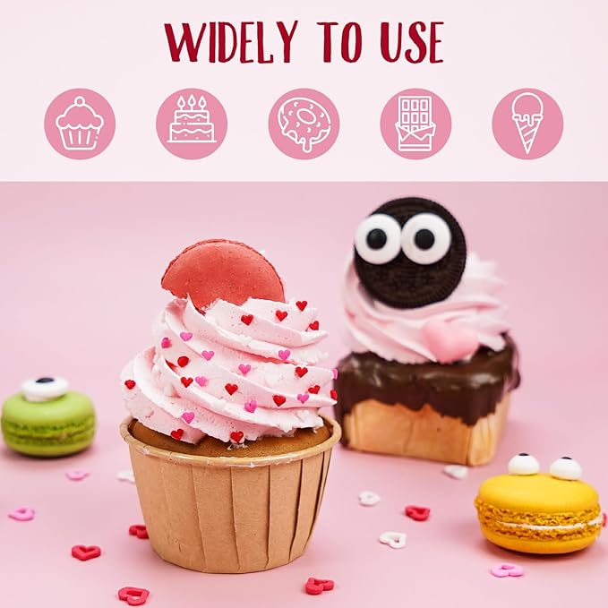 Sweet Mini Heart Sprinkles Sugar, Valentines Love Sprinkles for Cupcake Decorating, 150g/5.29oz Mix Edible White Pink and Red Candy, Cookie, Ice Cream, Mother's Day, Wedding Party Supplies