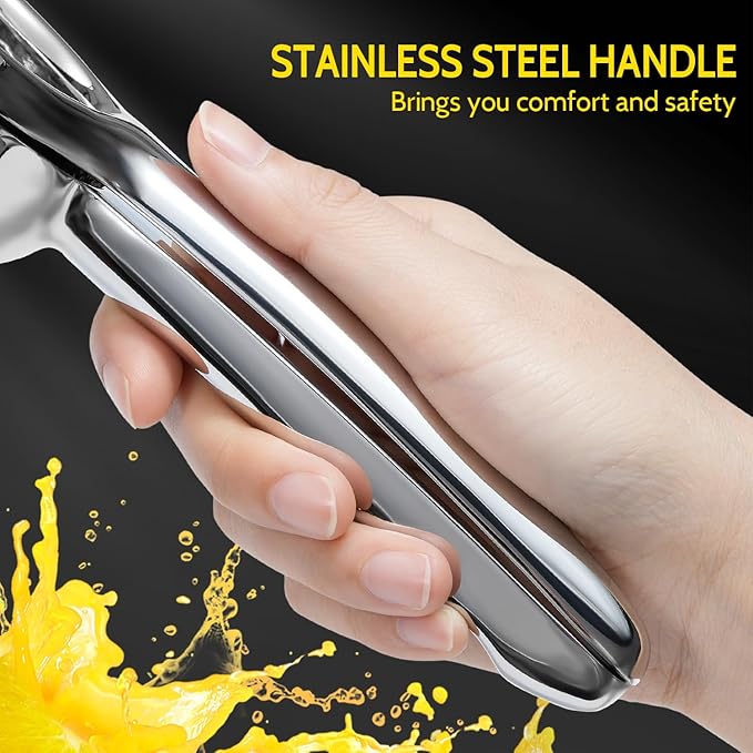Lemon Squeezer, Sopito Lemon Juicer Stainless Steel Lime Squeezer Heavy Duty with Large Metal Lemon Juicer Squeezer Bowl for Seedless Juicing, Non-Slip Grip Design Lemon Squeezer Manual