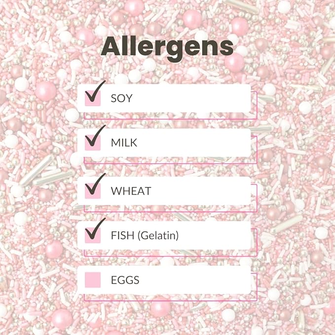 Sprinkle Pop Vintage Rose Gold Sprinkle Mix| Blush White Rose Gold Sprinkles with Gold Dragees| Sprinkles Made in USA for Decorating Wedding Bridal Shower Valentines Day Cakes Cookies Cupcakes, 2oz