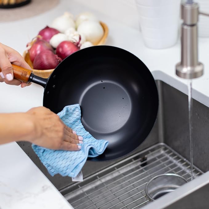 JOYCE CHEN Classic Series 9.5-Inch Ceramic Nonstick Carbon Steel Stir Fry Pan