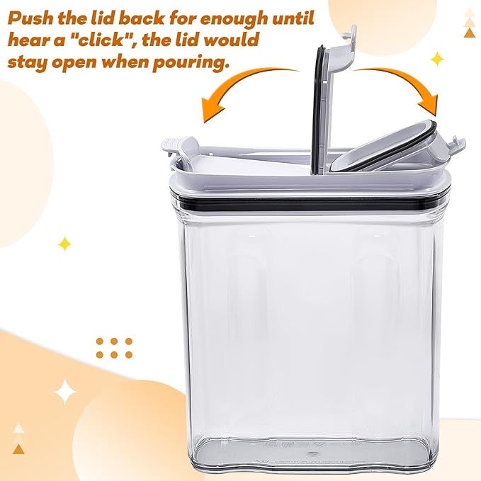 FreshKeeper Food Dispenser Set, Airtight Food Storage Container with Lid 1.5L,2PCS BPA-FREE Plastic Pantry Organization Canisters for Nuts Quinoa Coffee and More Dry Food in Kitchen