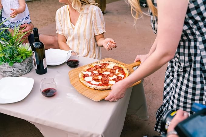 ooni 16” Bamboo Pizza Peel – Wooden Pizza Peel 16 Inch, Pizza Spatula Paddle, Pizza Cutting Board, Wood Pizza Turning Peel, Pizza Oven Accessories, Pizza Tools, Pizza Peel Wood, Pizza Board