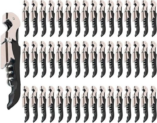 Professional Waiter Corkscrew Wine Openers Set (50 PCS),Upgraded with Heavy Duty Stainless Steel Hinges Wine Key for Restaurant Waiters, Sommelier, Bartenders
