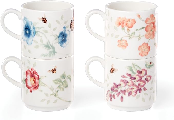 Lenox 890451 Butterfly Meadow 4-Piece Stacking Mug Set