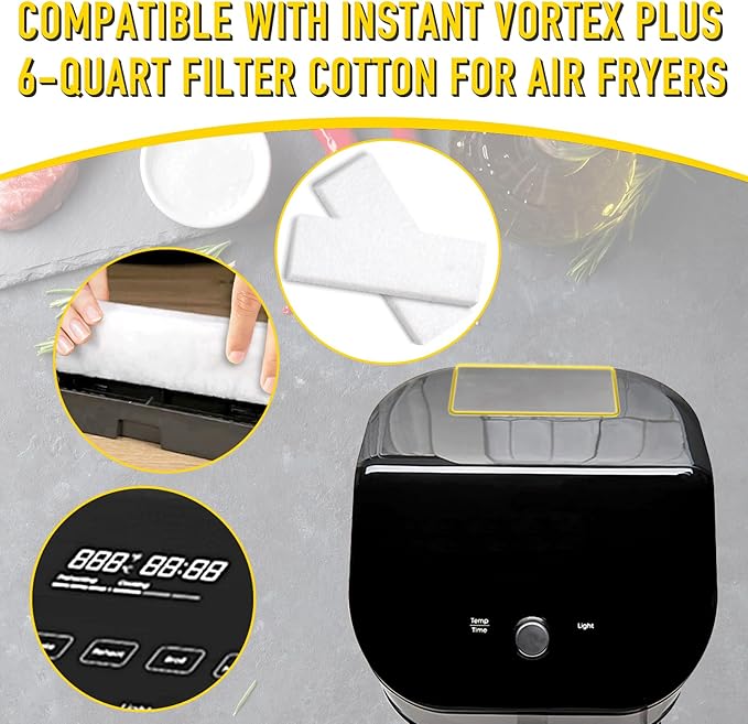 12PCS Air Fryer Filters, Suitable for the Instant Vortex Plus 6 Quart Air Fryer With a Filtration System, Effective at Removing Odors, Compatible With Instant Vortex Air Fryer Accessories