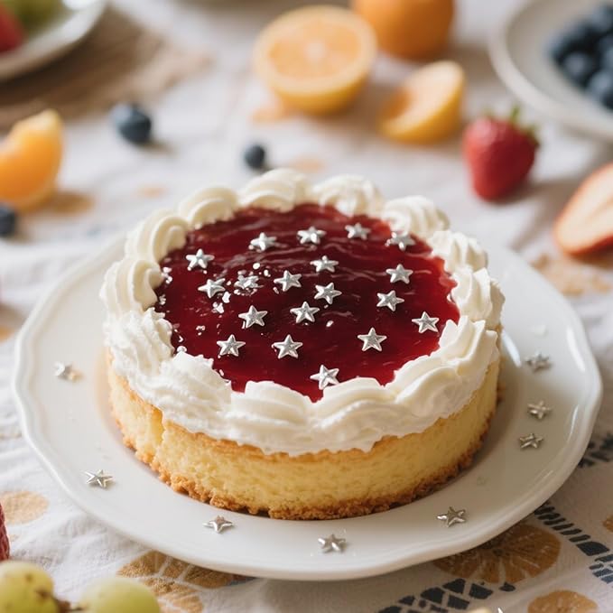 Silver Sprinkles for Cake Decorating, Star Candy Sugar, Mix Size, 150g/5.29oz, Food Grade, Cake Decoration, Cupcake Topper, Holiday, Party, Wedding Party, Birthday, Easter, Christmas Supplies