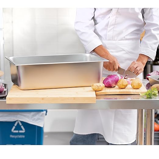 Stainless Steel Pan 6-Pack 6 Inch Deep Full Size Pans Catering Storage Metal Food Pan commercial Steamer pan food Catering Trays for Hotel Steam Table Tray for Food Warmer