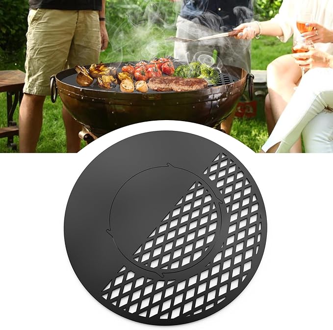onlyfire BBQ Griddle and Grate Combo Kit for Weber 22 inch Kettle Charcoal Grills