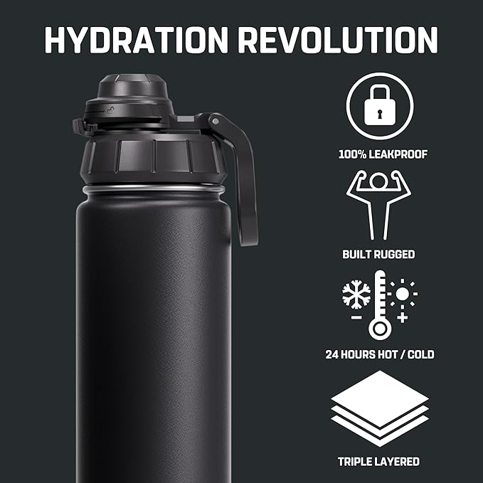 Vessence Tea Infuser Bottle - 24 Oz Insulated Loose Leaf & Fruit Infuser Bottle | Leak Proof with FlowSip Lid