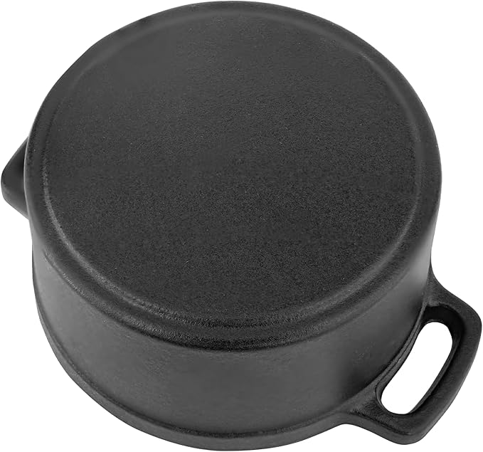 Mini Cocotte 24 oz Mini Dutch Oven 0.75 qt. Cast Iron Garlic Roaster for Oven Garlic Confit Pot Ramekins with Lids Oven Safe Set of 2, Black