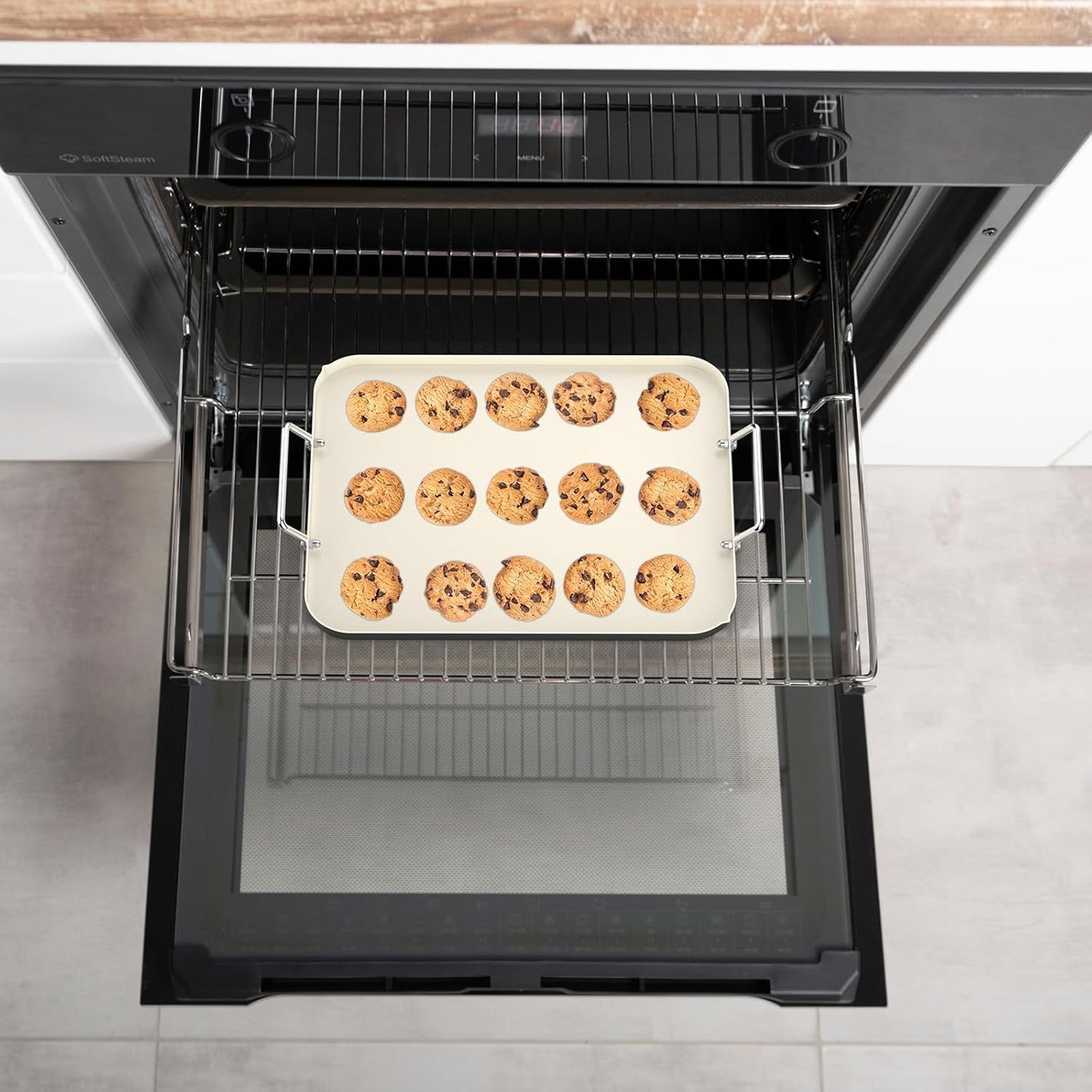 17.7" x 13" Burner Griddle Pan for Stove Top Oven, Stainless Steel Handles, Non Stick Ceramic Griddle Pan Griddle Skillet, PTFE Free PFOA Free, Black