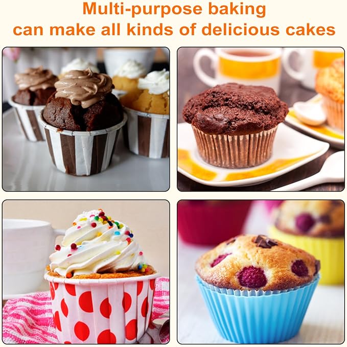 Muffin Pan, Cupcake Pan, Set of 2, 12-Cup Muffin Tin, Non-Stick Bakeware, Easy to Release and Clean, Baking Molds, Muffin Tray, Molds for Homemade Cupcakes & Muffins (Blue silicone)