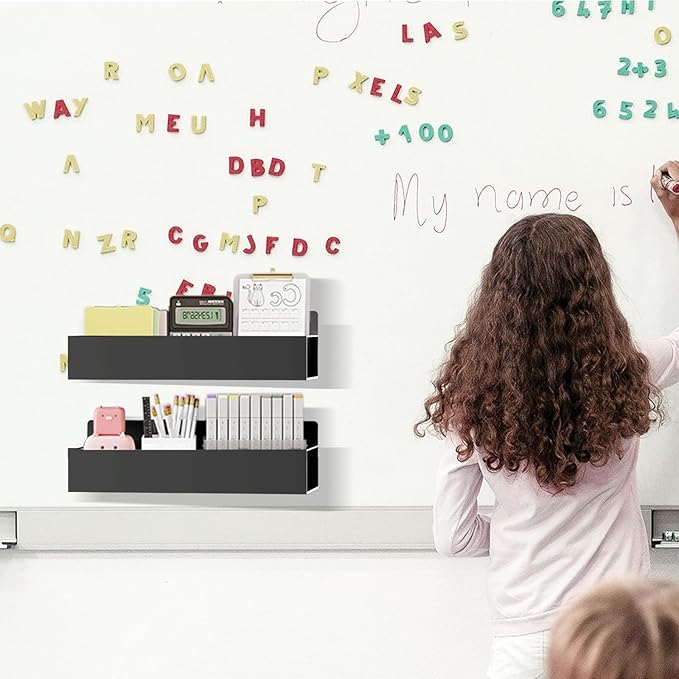 Magnetic Spice Rack Organizer for Fridge Seasoning Organizer for Kitchen storage with Screw or Adhesive Hanging,Magnetic Shelf with Hook for Refrigerator and Oven (6pack)