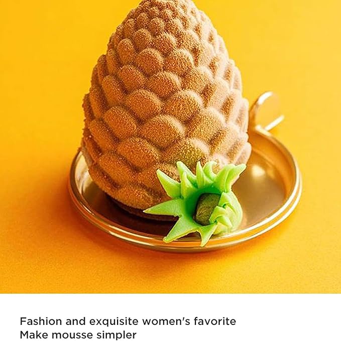 OCPO KITCHEN 3D Pinecone Silicone Mold for Baking Mousse Cake, French Dessert, Soap, Candles, Christmas Cake Decorating Mold, Pinecone Shape (8-Cavity)