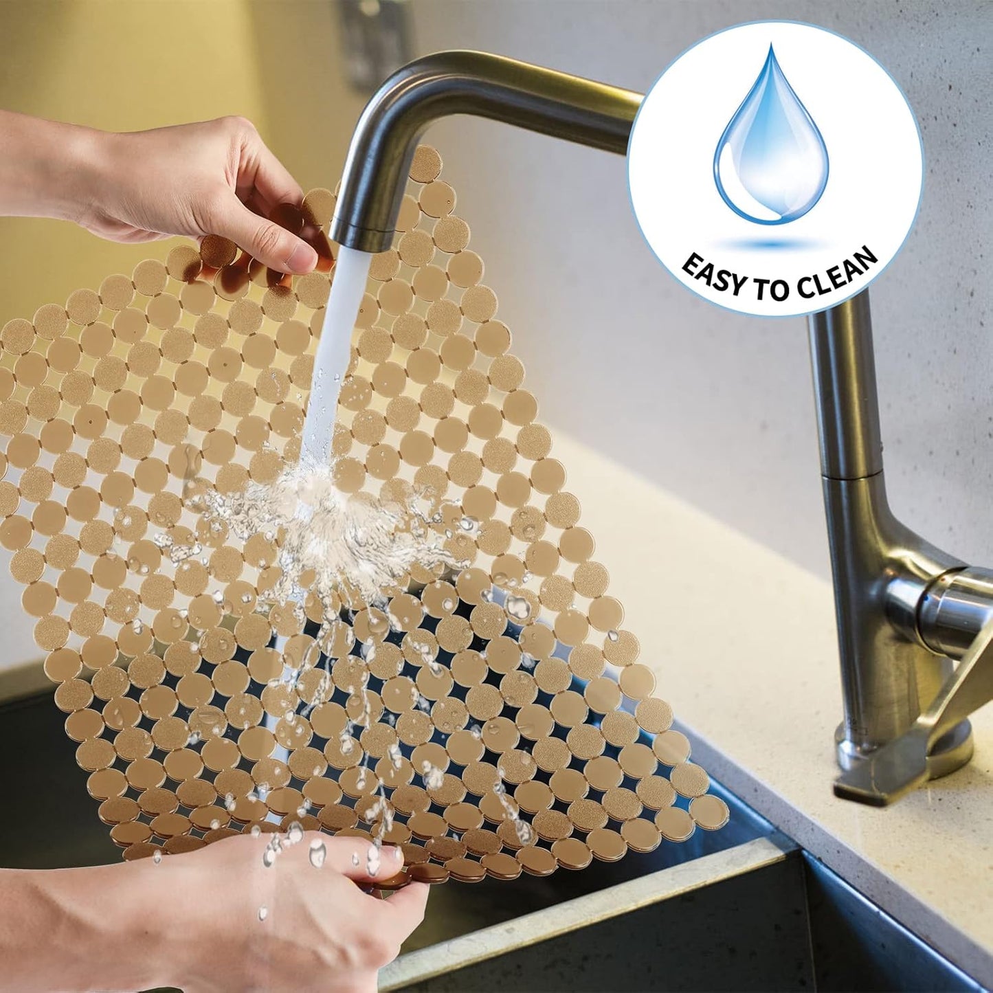 2Pack Adjustable Sink Protector Mats - Stainless Steel, Fast Draining - Perfect for Dishes & Glassware - Easy to Clean & DIY Cut