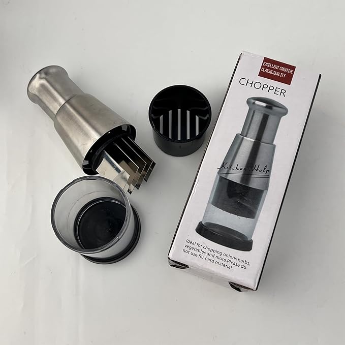 Mini Manual Food Chopper Manual Pressed Chopper,Stainless Steel Pressed Garlic Choppers Multi-functional Garlic Press,for Mincing Garlic,Peppers,Onions