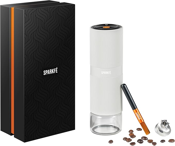 Portable Electric Coffee Grinder, Rechargeable Handheld Grinder with Stainless Steel Conical Burr, Adjustable Grind Settings, for Espresso, Moka, Pour Over, French Press, Cold Brew, Marshmallow