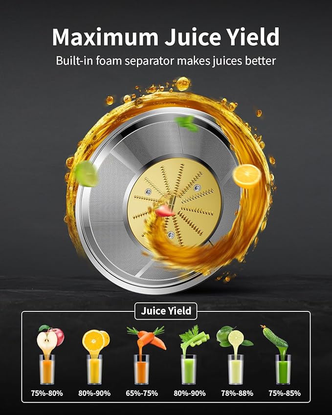 GDOR 1200W Juicer Machines with Larger 3.2" Feed Chute, 45oz Large Juice Jug, Centrifugal Juice Extractor Maker with Titanium Enhanced Cutting System, Dual Speeds, BPA-Free, Silver