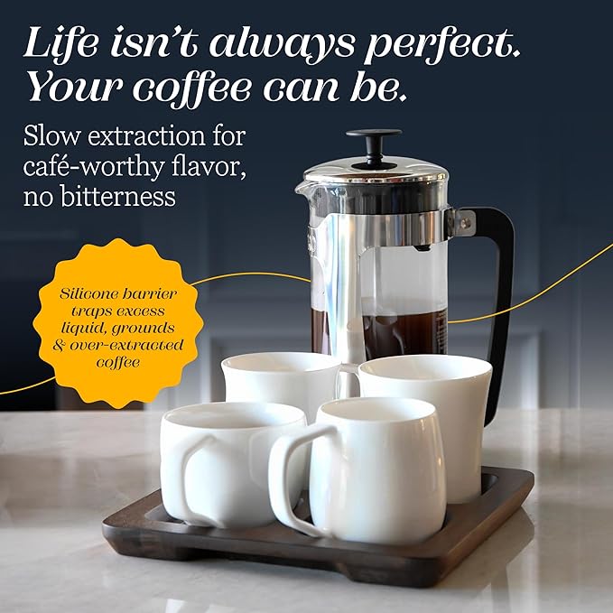 ESPRO - P5 French Press Coffee Maker – Patented Double Microfilter for Sludge and Grit Free Coffee – Made in Taiwan, Black, 18 oz