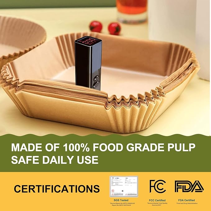 Small Air Fryer Liners for Cosori 2.1qt Air Fryer, Mini Air Fryer Liners Disposable 2 2.1 2.6 3QT, 5.5 Inch Air Fryer Liners