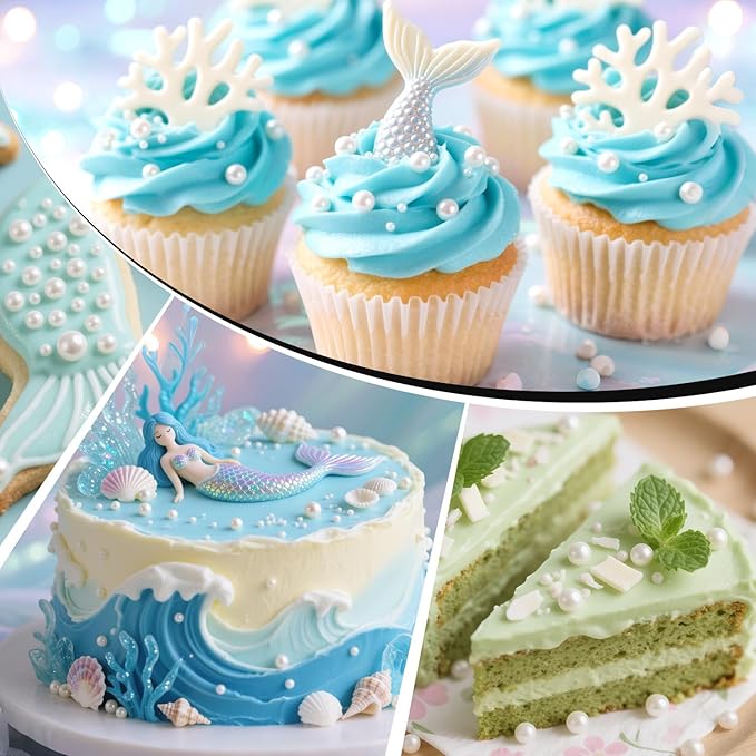 Edible White Pearl Sugar Sprinkles for Cake Decorating, Candy Pearls Cupcake Toppers, 150g/5.29oz, Mix Sprinkles, Baking Cake Decorations, Easter, Wedding Party Chirstmas Supplies