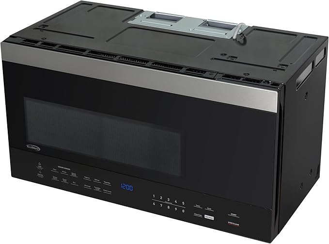 KoolMore KM-MOTSC-16BSS inch Range Microwave Oven with Sensor Cooking, 1,000 Watts and 300 CFM in Stainless-Steel and Black, UL Listed, 30 in./1.6 cu. ft