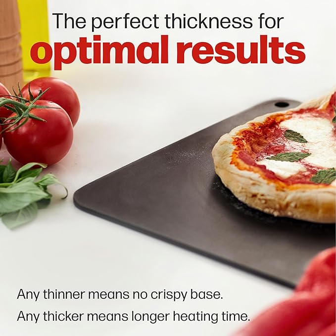 Pizza Steel PRO by Hans Grill | XL 1/4" Thick Square Conductive Metal Baking Steel for Oven and BBQ Cooking Pizzas | Bake and Grill Bread and Calzone with our Cast Iron Pizza Stone