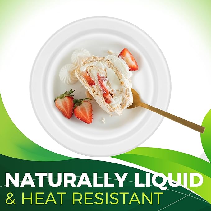 150pcs 100% Small Dessert Plates, 6 inch Compostable Appetizer Plates Made of Sugarcane Fiber