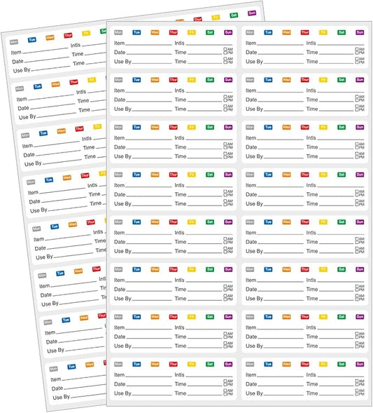 STARLIBOO Removable Multicolor Labels, Blank Stickers for Food Containers, 1x3 Inch, Waterproof, Easy Peel Off (240 Labels)
