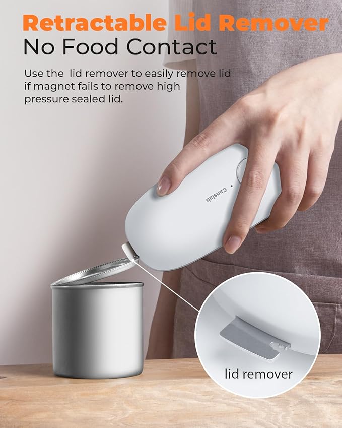 Ultrablde SE - USB Rechargeable Electric Can Opener for Kitchen for Seniors with Arthritis- Cordless Battery Powered Automatic, Side Cut, Smooth Edge, Handsfree, for Small or Large Cans, White