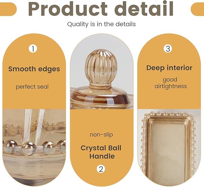 Glass Butter Dish with Lid for Countertop Amber Vintage Crystal Butter Holder for Counter,Covered Glass Butter Keeper on Counter Butter Tray for Refrigerator(Amber)