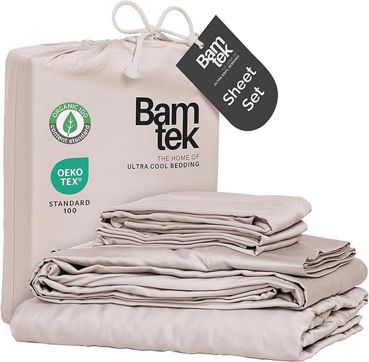 100% Viscose from Bamboo Sheets Queen Size, Super Soft Bedding Set, 4PC Cooling Sheets for Hot Sleepers, Vegan Silk Moisture Wicking, Organically Grown Bedsheet, Blush - 60" x 80"