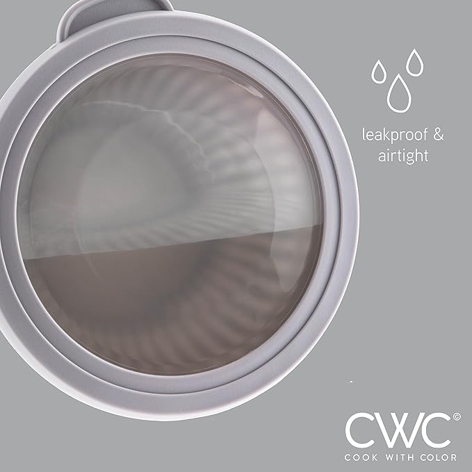 COOK WITH COLOR Prep Bowls with Lids- Wide and Deep Nesting Plastic Small Mixing Bowl Set with Lids, 8 Piece Set - Wide Bowls, Gray