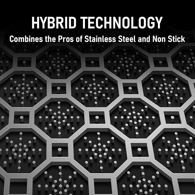 Hybrid 12-Inch Wok with Steamer,Nonstick Stainless Steel Woks & Stir-fry pans with Lid,Stay-Cool Handle,PFOA Free Cookware,Dishwasher and Oven Safe, Works on Induction