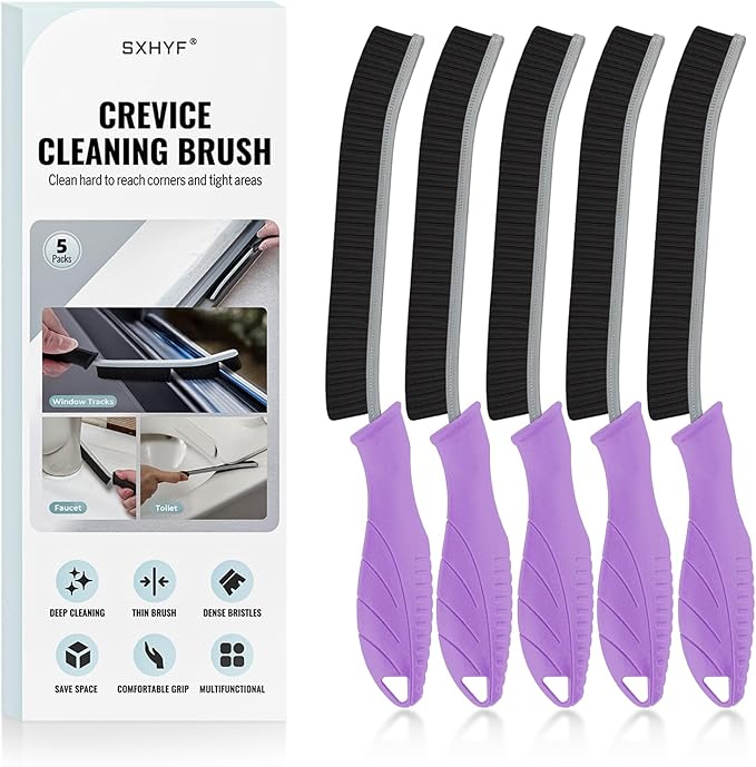 SXhyf Crevice Cleaning Brush - Grout Scrub Brush, House Cleaning Supplies, Gap Cleaning Tools, Home Essentials, Gifts for Women Men, Hard Bristle Crevice Cleaner Brush for Household Use, Bathroom